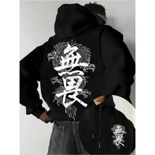Divin Erkek Kapşonlu Baskılı Sweat Kaliteli 3 Iplik Kumaş Modern Oversize Kesim