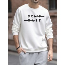 Divin -Erkek Gri Baskılı Sweatshırt 3iplik Kaliteli Kumaş Oversize Kesim