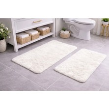 Saymine Kuzu Post Peluş Süet Taban Banyo Paspas Takımı - Yumuşak Ipeksi Dokulu