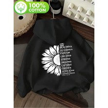 Divin -Kadın Çiçek Baskılı Sweatshırt 3iplik Kaliteli Kumaş Oversize Kesim