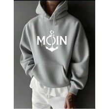 Divin Erkek Kapşonlu Baskılı Sweat Kaliteli 3 Iplik Kumaş Modern Oversize Kesim