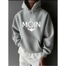 Divin Erkek Kapşonlu Baskılı Sweat Kaliteli 3 Iplik Kumaş Modern Oversize Kesim