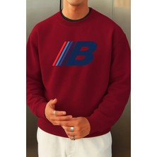 Divin Erkek Baskılı Sweatshırt Kapüşonlu Oversize Kesim Pamuklu