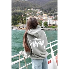 Divin Street Style Siyah Kapüşonlu Sweatshirt – Stussy Logo