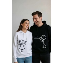 Divin Aşk Bağı Çift Sweatshirt 2li Baskili Sweatshirt