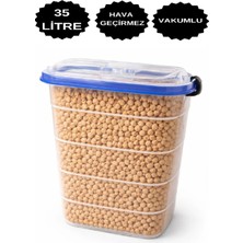 35 Lt Çok Büyük Boy Vakumlu Sızdırmaz Erzak Un Şeker Pirinç Bakliyat Saklama Kutusu Hava Geçirmez