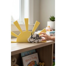 Ecolia Store Hello Güneş ve Bulut Biblo - Çocuk ve Bebek Odası Için Sevimli Dekoratif Masa Üstü Obje