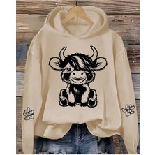 Divin Kadın Baskılı Sweatshırt Kaliteli Kumaş Oversize Kesim