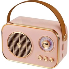 Cesicey Retro Taşınabilir Bluetooth Hoparlör Pembe Renk