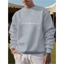 Divin -Erkek Arhatevere Baskılı Sweatshırt 3iplik Kaliteli Kumaş Oversize Kesim
