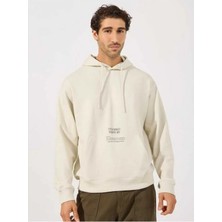 Divin Modern Yazı Baskılı Unisex Beyaz Sweatshirt