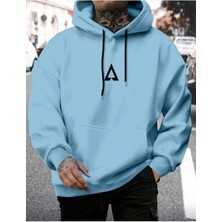 Divin Minimal Logolu Lacivert Erkek Kapüşonlu Sweatshirt