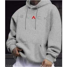 Divin Erkek Baskılı Kapüşonlu Sweatshırt Oversize Kesim 2iplik Pamuklu Kumaş