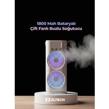 ZLTECH Şarjlı Su Püskürtmeli Buzlu Taşınabilir Fan Soğutucu Çift Fanlı MINI FAN