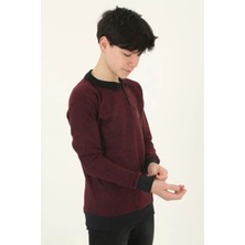 Glam Love Selanik Yaka Nakışlı Kazak - Kırmızı -