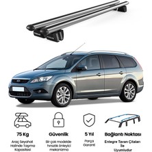 Today Auto Pençe Ford Focus Wagon (2008-2011) Uyumlu Gri Ara Atkı Port Bagaj Tavan Barı