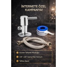 Güven Taharet Musluğu+Gama3/8-3/8 Flex Hortum+Teflon Bant
