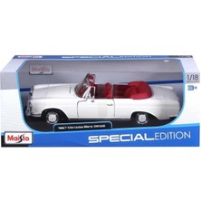 Mavi Su Dünyası 1967 Mercedes-Benz 280SE 1:18 Ölçekli Klasik Araba Beyaz Renkli 30 cm
