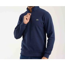 Lacoste Fermuar Yaka Regular Fit Uzun Kol Indigo Sweatshirt