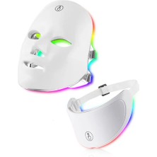 Hpytech 7 Renkli LED Işık Terapisi Yüz ve Boyun Maskesi - Kablosuz Dokunmatik Cilt Yenileme & Akne Karşıtı Güzellik Cihazı (Şarjlı)