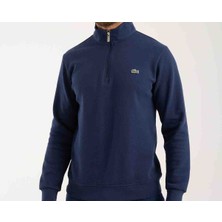 Lacoste Fermuar Yaka Regular Fit Uzun Kol Indigo Sweatshirt