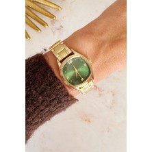 Oqqo Kallio  Yeşil Taşlı Kadran Gold Kadın Kol Saati