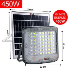 Dls 450W Güneş Enerjili Solar LED Projektör Harici Solar Panelli, 5 Metre Kablolu, 505-450