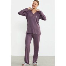 Tudik Collection Sementa 76438 Yarım Düğmeli Cep Detaylı Pijama Takım