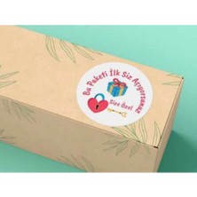 Bisaccia Bu Paketi Ilk Siz Açıyorsunuz Etiketi Renkli Yuvarlak Mat Stıcker 4 cm (40 Adet)