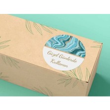 Bisaccia Mavi Desenli Güzel Günlerde Kullanın Etiketi Yuvarlak Mat Stıcker 4 cm (40 Adet)