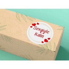 Bisaccia Kırmızı Kalp Sevgiyle Kalın Etiketi Yuvarlak Mat Stıcker 4 cm (90 Adet)