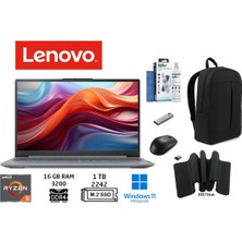 Lenovo Ideapad Slim 3 Amd Ryzen 5-7520U 16gb 1tb SSD 15.6" Fhd W11Pro Dizüstü Bilgisayar 82XQ00SFTX Duddi Çanta+Mouse+MousePad+UsbBellek+TemizlikKit