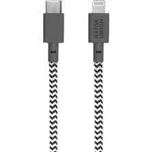 Native Union Belt Serisi Type-C To Lightning Şarj Kablosu 3m Siyah - Beyaz