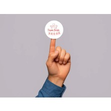Bisaccia Pembe Team Bride Etiketi Bekarlığa Veda Daveti Mat Yuvarlak Sticker Düğün Serisi 4 cm (45 Adet)