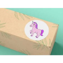Casalinghi Unicorn Etiketi Yuvarlak Mat Çıkartma Çocuk Etiketleri Cute Round Sticker 4 cm (40 Adet)