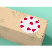 Casalinghi Kırmızı Kalpler Aşk Etiketi Yuvarlak Mat Çıkartma Valentine's Day Round Sticker 4 cm (40 Adet)