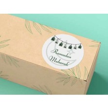 Bisaccia Ramadan Mubarak Ramazan Mübarek Etiketi Yuvarlak Mat Stıcker Bayram Serisi 4 cm (100 Adet)