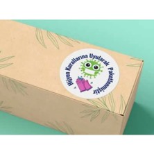 Bisaccia Hijyen Kurallarına Uyularak Paketlenmiştir Etiket Yuvarlak Mat Stıcker Hijyen Serisi 4 cm (40 Adet)