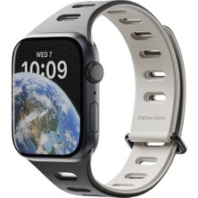 Watch 38MM Uyumlu Native Union Active Watch Band Serisi Silikon Kordon Siyah-Gri