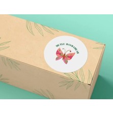 Bisaccia Kelebek Desenli Mutlu Bayramlar Etiketi Ramazan Bayramı Kurban Festa Tebrikler 4 cm - 40 Adet