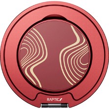 Raptic Freeflow Grid Serisi 360 Derece Dönebilen Magnetik Ring Stand Telefon Tutucu Kırmızı-Sarı