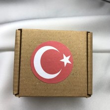 Bisaccia Türk Bayrağı Etiketi Yuvarlak Mat Sticker 4 cm (40 Adet)