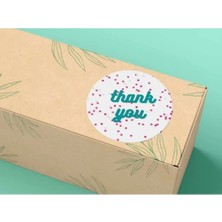 Bisaccia Thank You Etiketi Noktalı Desenli Küçük Harf Mat Sticker 4 cm - 40 Adet
