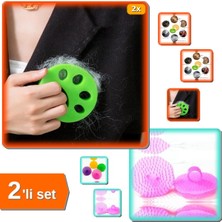 Feyza Design Iki Adet Pati Tasarımlı Tüy Toz Toplayıcı ve Kedi Köpek Yıkama Fırçası Seti