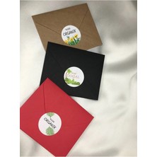 Bisaccia Organik Doğal Etiketi Karışık Mat Stıcker 4 cm (100 Adet)