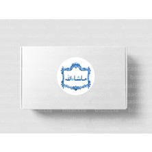 Casalinghi Arapça Mashallah Etiketi Yuvarlak Mat Sticker Bebek Partisi Kutlama Mevlit 4 cm (90 Adet)