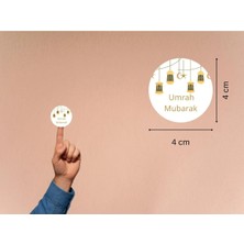 Casalinghi Umrah Mubarak Etiketi Hediye Sticker Gift Umre Hajj Yuvarlak Mat Etiket 4 cm (40 Adet)