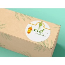 Bisaccia Eid Mubarak Etiketi Renkli Yuvarlak Mat Sticker Ramazan Bayram Iftar Serisi 4 cm (40 Adet)