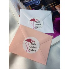 Bisaccia Flamingo Baskılı Güzel Günlerde Kullanın Etiketi Yuvarlak Mat Stıcker 4 cm (100 Adet)