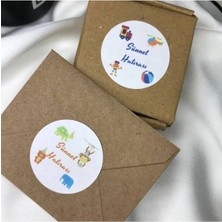 Bisaccia Sünnet Etiketi Karışık Sünnet Düğünü Çocuk Serisi Sünnet Mevlidi 4 cm (100 Adet)